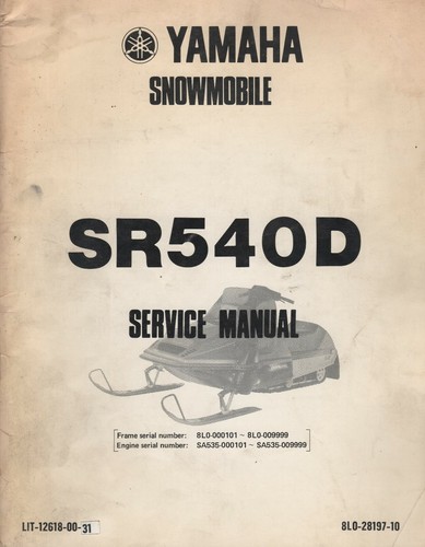 1980 yamaha snowmobile sr540d - 1980,