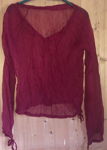 Blouse froissée rouge - blouse,