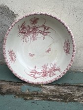 Antique Boch Fes La Louvière Iron Earthen Toilet Basin, Anemone Model