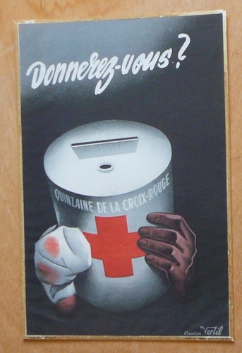 Ancienne affiche croix - affiche, rouge