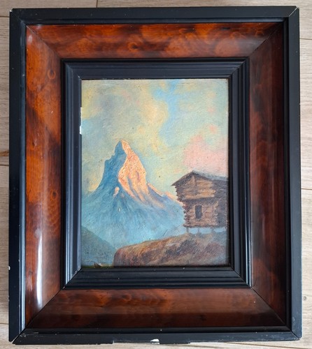 Huile sur carton ancienne - , –