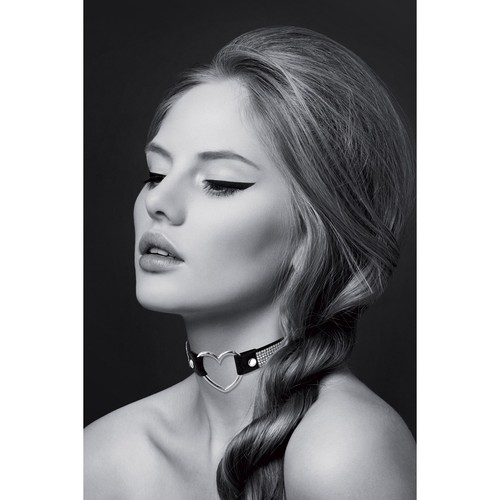 Collier fetish avec strass - , et