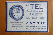 1923-24 PUB ZIVY & CIE AVIATION TOWERS ACCOUNT TEL HASLER FRENCH AD COUNTER
