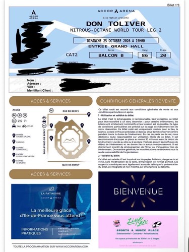 Billets places de concert - places,