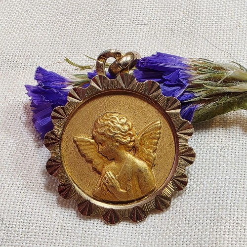 Médaille ange pensif vintage - pensif,