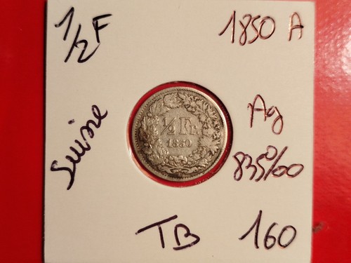 Suisse 1850 argent - f, argent.
