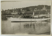 OLD PHOTO - VINTAGE SNAPSHOT - BOAT YACHT NORMANDY - BOAT CIRCA 1930