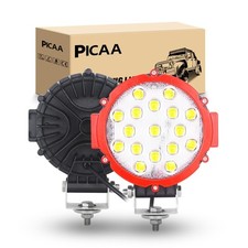 Phare de Travail LED rouge 7" 51W 5100LM Spot Rampe de Phare LED Imperméable ...