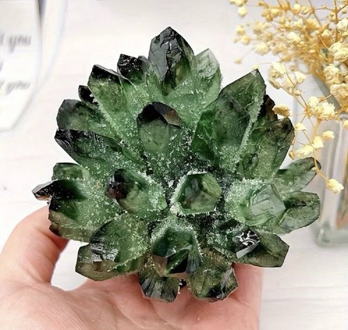 Cluster quartz vert - 1x,