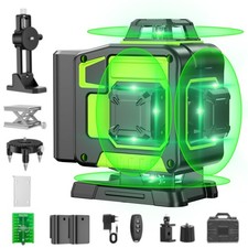 Niveau Laser Chantier Autonivelant 360° x 4 Lazer Niveaux 4D 16 Lignes Laser ...