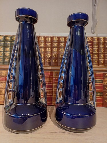 Paire vases faïence - de,
