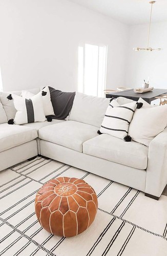 Tabouret ottoman boho fait