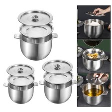 Bassin filtre à huile compact en acier inoxydable avec couvercle 19 x 13/21 x 1