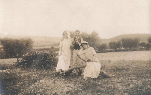 Cpa carte photographie trio - cpa,