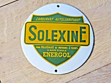 Plaque émaillée bombée SOLEXINE ENERGOL SOLEX HUILE VELOSOLEX 15 CM   email