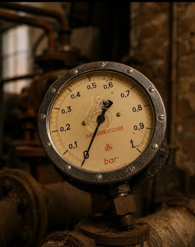 Ancien manomètre industriel - ancien,