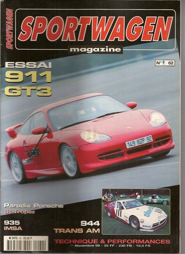 Sportwagen porsche 996 - 62, gt3