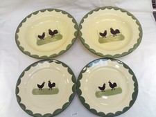 2 assiettes creuses et 2 à dessert poule et coq faïence Zeller  Allemagne (CY39)