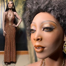 HINDSGAUL Vintage 70s Realistic Black Full Female Mannequin RARE Smiling Ebony