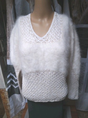 Superbe pull angora crème - pull, &