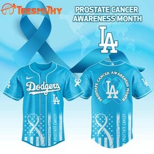Los Angeles Dodger Prostate Cancer Awareness 2025 Baseball Jersey