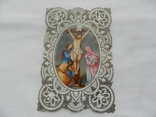 Pious Image Holy Card Jesus on the Cross Lace Knife