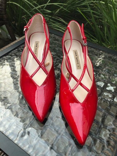 Zara red sandals mule shoes - red,