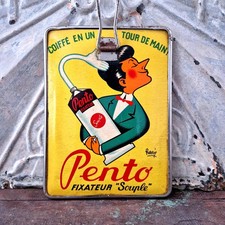 Rare miroir publicitaire de coiffeur « Pento »