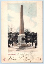 Gavleborg County Sweden Postcard Soderhamn Monument View 1901 Antique