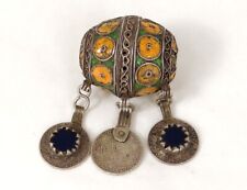 Tagmout Ball Necklace Tiznit Morocco Anti-Atlas Silver Enamel Coins 20th Century