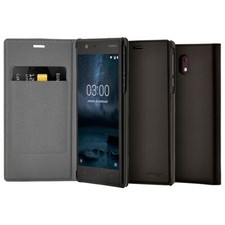 Véritable Nokia Slim Clapet Folio Étui Portefeuille Housse pour 3/5/6 - Noir