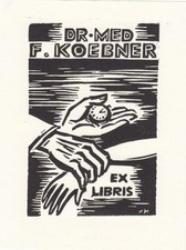Exlibris Livre D'Art Bois Gravé Frans Masereel 1889-1972 Arzthände Puls