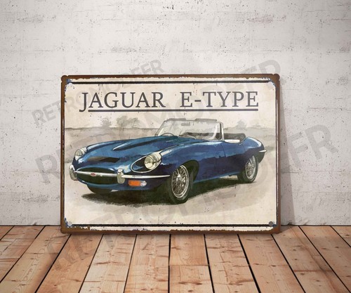 Plaque métal vintage jaguar