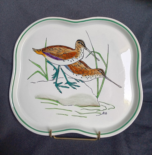 Petit plat carré faïence - plat,
