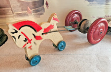 ANCIEN JOUET  CHEVAL A TIRER