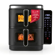 GOURMETmaxx Friteuse à air chaud Vertical Airyfryer Double Chambre 2x 5L Panier