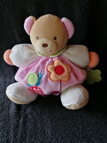 Doudou ours boule beige rose - ours,