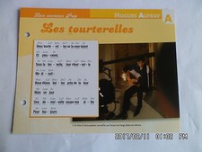 CARTE FICHE PLAISIR DE CHANTER HUGUES AUFRAY LES TOURTERELLES