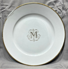 Sèvres porcelain plate late 19th century gold monogram 1/8