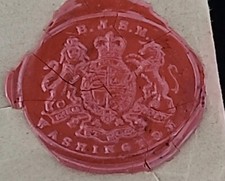 Reine Elizabeth II Royal Enveloppe Cosmic Haut Secret Cire Seal Tampon Coat Bras