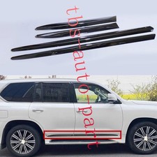 4PCS Glossy Balck Door Side Molding Trims Strip Fit For Lexus LX570 2016-2020