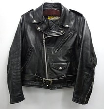 SCHOTT Perfecto 618 Double Riders Leather Jacket  Black Size 38 in USA PreOwned