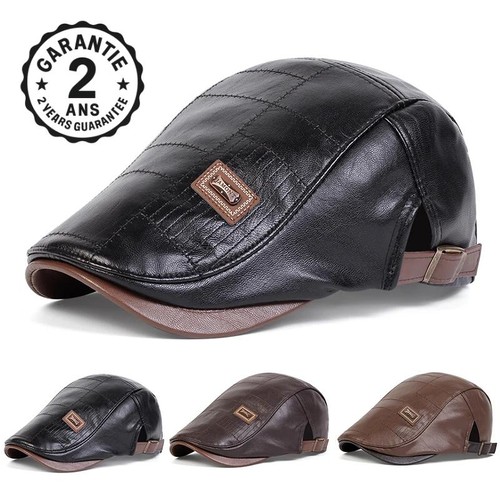 Casquette béret homme cuir - casquette,