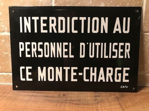 Plaque émaillée - , de