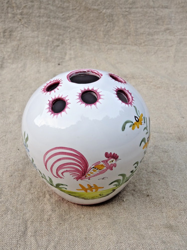 Vase boule faïence décor - en,