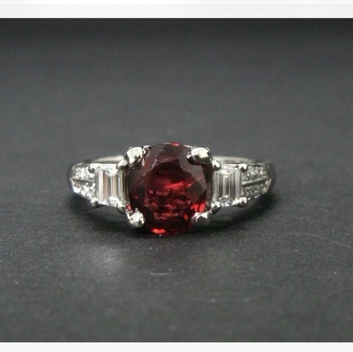 Tacori platinum red spinel - platinum,
