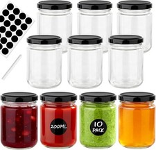 Lot 10 Bocaux Verre 200ml