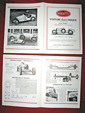 BUGATTI  52  voiture électrique à accumulateurs  type "BABY"  dépliant  Reprint