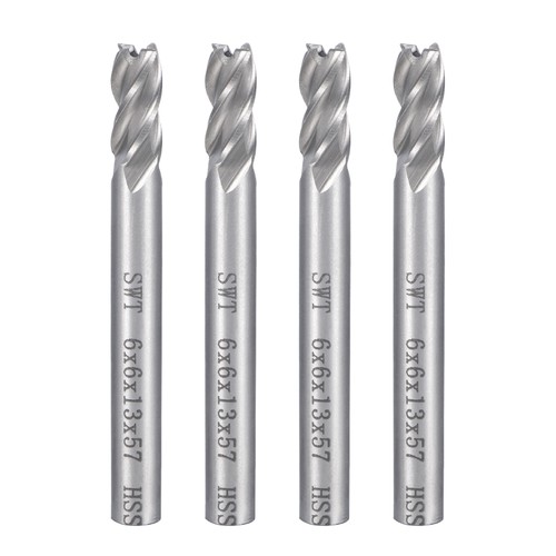 4pcs 6mm tige - 13mm, droit