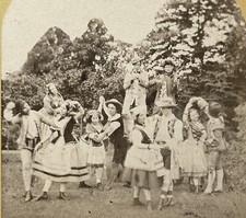 Traditional Dance Costumes c1880 Photo Stereo Vintage Albumin 